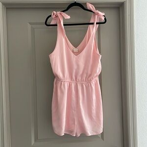 Pink Romper with bow straps